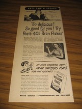 1947 Print Ad Post&#39;s 40% Bran Flakes Singer Kate Smith on Radio - £9.22 GBP