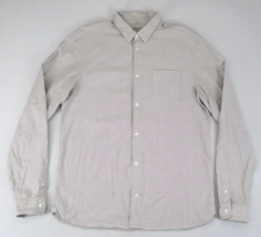 All Saints Fairview Shirt Mens Large Slim Grey Stretch Cotton Pocket But... - £22.85 GBP