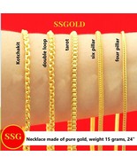 Necklace 5 Type Double Loop 18K 24K Thai Baht Yellow Gold Plated 15 g. 2... - £25.83 GBP