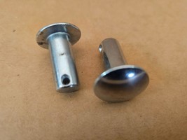 2 Clevis Pins Pin 1 1/8&quot; long .375&quot; diameter, top is .86&quot; Chrome plated NOS - $12.86