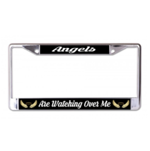 ANGELS ARE WATCHING OVER ME CHROME LICENSE PLATE FRAME - £23.42 GBP
