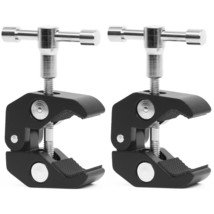 2Pack Super Clamp W/ 1/4&quot;-20 And 3/8&quot;-16 Thread Camera Clamp Mount Crab Clamp Fo - £23.42 GBP