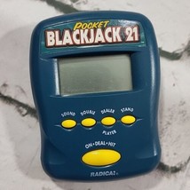 1997 Radica Pocket Blackjack 21 Handheld Poker Game Vintage Tested Works  - £11.60 GBP