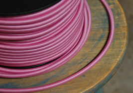 Pink Cloth Covered 3-Wire Round Cord, Vintage Lamps Pendant Lights Antique Fans - £1.24 GBP