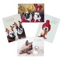 Pawparazzi Bulldog Boxed Christmas Cards &amp; Envelopes Holographic Foil 4&quot;... - $14.50