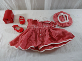 American Girl Pleasant Company Bitty Baby Valentine's day Outfit Mailbox Hat Dre - $37.64