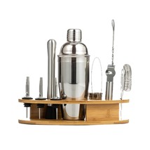 Professional Set 11 in 1 750 ml Shaker, Bamboo Wood, Stainless steel accessories - £64.84 GBP
