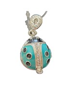 Ruso Hecho a Mano Imitación Colgante W/ Lt. Azul Mujer Bicho, W/ Flor De... - $853.03 MXN