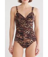 Miraclesuit Sz 10 Ocicat Siren Swimsuit Leopard One-Piece Slimming NEW - $128.69