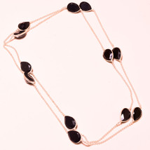 Black Spinel Faceted Handmade Gemstone Fashion Necklace Jewelry 36" SA 99 - £5.98 GBP