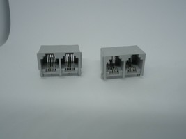 2 Pcs Double Phone RJ11 Port Jack Modular Connector Telephone PCB DIP 2Pins 6P2C - £8.49 GBP