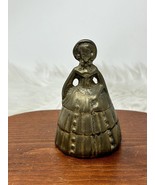 Vintage Brass Bell Southern Lady with Vase 3-5/8” - $42.47 CAD