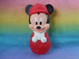 Vintage 1991 Mattel Disney Mickey Mouse Red Rubber Squeak Toy - $4.30