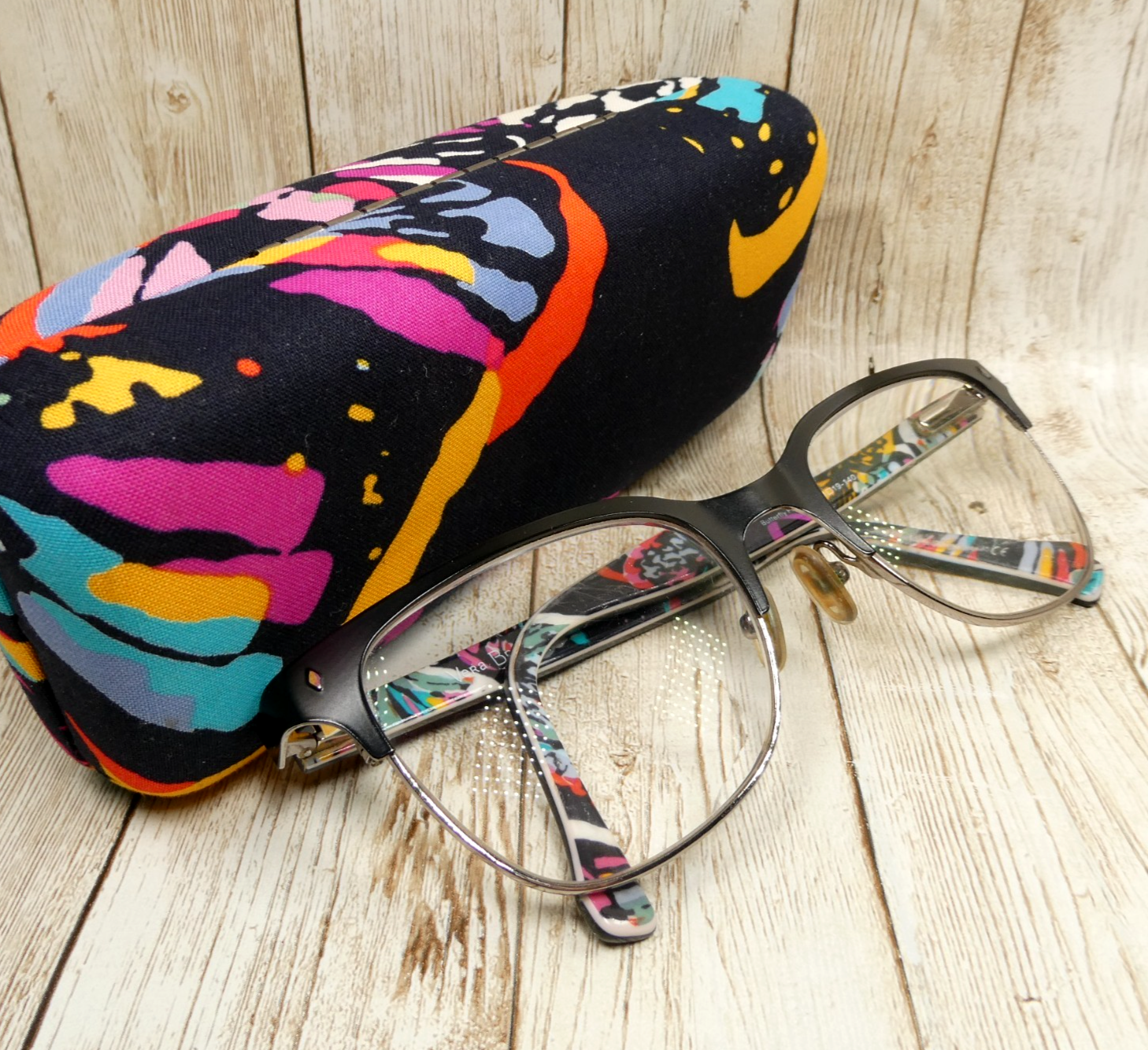 Vera Bradley Black Eyeglasses FRAMES w/Case - Butterfly Flutter Brynn 51-19-140 Item image 2