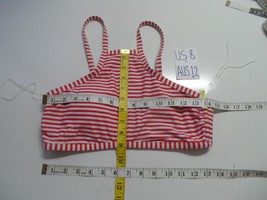 Seafolly Riviera Stripe High Neck Bikini Top ONLY Red White US 8 - £38.19 GBP