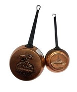 2 Small Vintage Copper Pans French Mount St Mitchel Decorative Rustic Ki... - $717.87 MXN