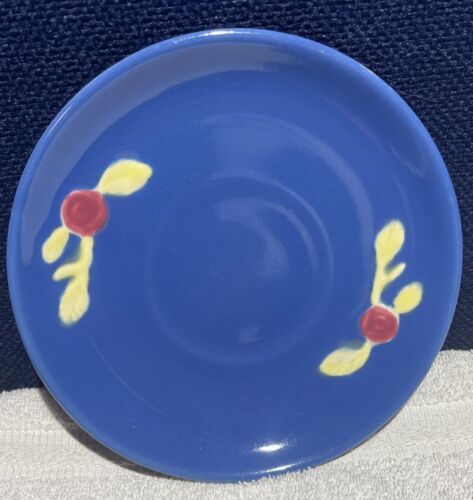 Vintage Coors Pottery Rosebud Blue Saucer For Flat Cup - $4.95