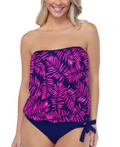 Island Escape Womens Key West Printed Tankini Top Size 6 Color Navy - $33.85