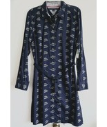 Tommy Hilfiger Shirtdress L Blue Sailing Ship Cotton Belted Shirt Dress New - £62.47 GBP