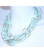 FASHION Green Gold Tone CHAIN Lightweight NECKLACE - Free Shipping - £50.23 GBP