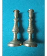 BRASS PAIR OF VINTAGE CANDLEHOLDERS 6 1/2&quot; ORIGINAL - $481.66 MXN