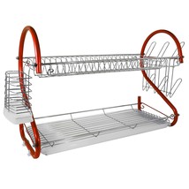 Better Chef 2-Tier 22 in. Chrome Plated Dish Rack in Red - £53.47 GBP