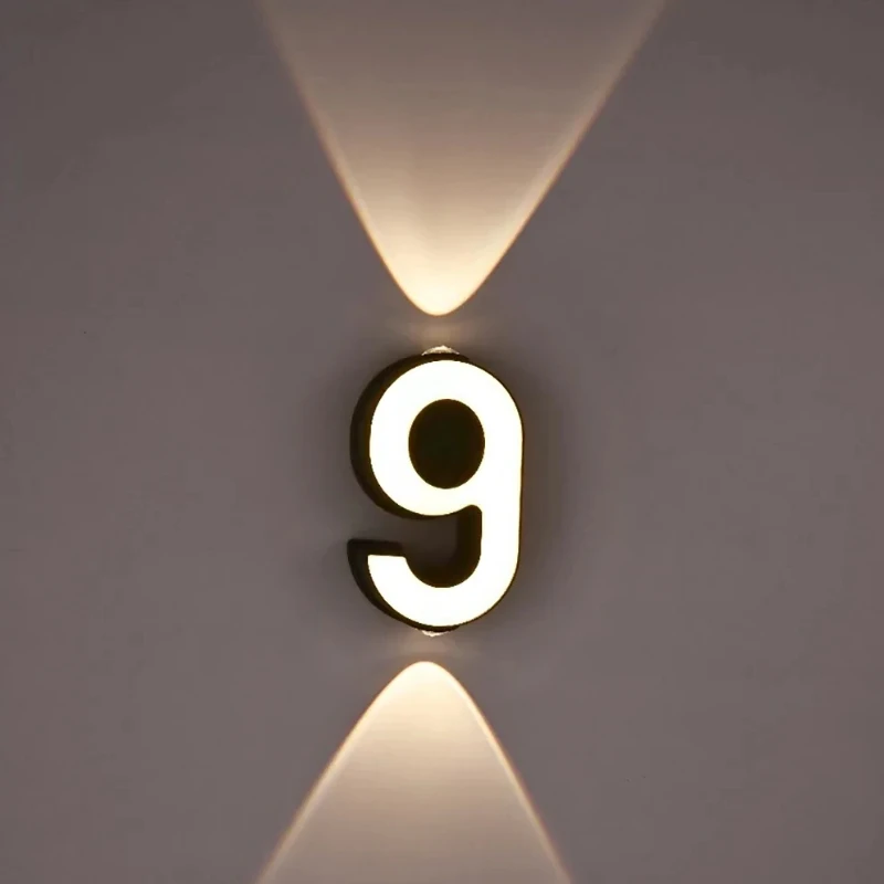 LED Wall Lamp Digit Number Indoor&amp;Outdoor IP65 Waterproof Modern Minimalism - £24.24 GBP+