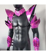 Burning Man Holographic Laser Rosered Dragon Scale Festival Rave Armor C... - $128.00