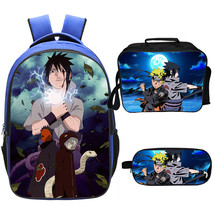 WM Naruto Backpack Lunch Box Pencil Case Outdoor School Package A - £43.09 GBP