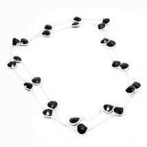 Black Spinel Gemstone Handmade Fashion Ethnic Necklace Jewelry 36" SA 6560 - £10.78 GBP