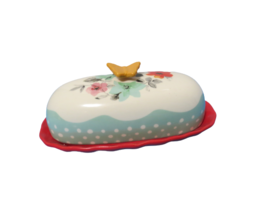 The Pioneer Woman Flea Market Floral 6.4&quot; Butter Dish Stoneware - £10.44 GBP