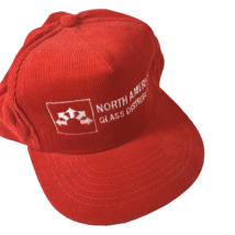 North American Glass Distributors Corduroy Hat Snapback Red Embroidery 5... - £7.04 GBP