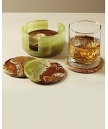 Smtihsonian Banded Travertine Coaster Set of 6 in Velvet Box - $49.99