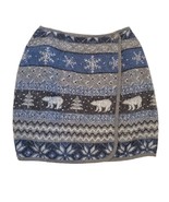 Vintage 80s 90s Gray Blue Fair Isle Mini Wrap Skirt Wool Blend USA Made ... - £38.18 GBP