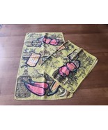 2 Vintage Linen Vegetable FALL Color Dish Towels ÙNused Fun CRAFTING SET  - $15.00