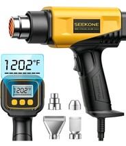 SEEKONE 1800W Heat Gun with LCD Digital Display Compact Design Hot Air Gun - $38.61