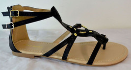 Mark and Maddux Black Multi Strap Sandal | Bishop-04 - $26.99