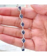 5.10CT Oval Cut Simulated Sapphire Women&#39;s Bracelet Gold Plated 925 Silver - €181,21 EUR