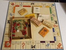 Vintage 1940s-50s Parker Brothers Short Monopoly Game, With Board Incomp... - $19.79