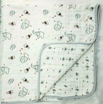 Aden + Anais Muslin Dream Baby Blanket Quilt Comforter Elephant Hearts  B71 - $29.99