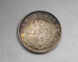 1940 Newfoundland Silver 10 Cents .925 Fine .0696oz Coin AN607 - £38.44 GBP