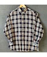 St Croix Plaid Cotton Shirt Long Sleeve Black Red Yellow Blue Italy - Me... - $38.91 CAD