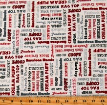 Cotton Cars Words Phrases American Muscle Fabric Print by the Yard D677.87 - £10.19 GBP