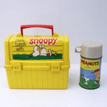 Vintage 1968 &quot;Have Lunch With Snoopy&quot; Plastic Dome Lunch Box with Thermos - $83.15