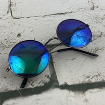 Sunglasses Vintage Retro Blue Reflective Lenses Round - £11.99 GBP