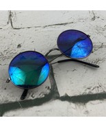 Sunglasses Vintage Retro Blue Reflective Lenses Round - £11.84 GBP