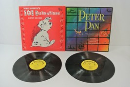 Disney&#39;s 101 Dalmatians &amp; Peter Pan Record Lot of 2 Vinyl LP Disneyland DQ-1308 - £19.02 GBP