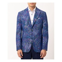 Tallia Men&#39;s Cotton Blend Tropical Slim Fit Blazer in Purple Blue-Size M... - $74.99