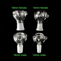 14mm 18mm Female Male Clear Pyrex Bubble Reverse Glass on Glass Art Slide Bowl - £5.53 GBP+