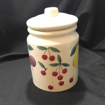 Hartstone USA FRUIT SALAD 7.75&quot; Cookie Jar w/ Lid Hand Painted Artist Initialed - £29.88 GBP